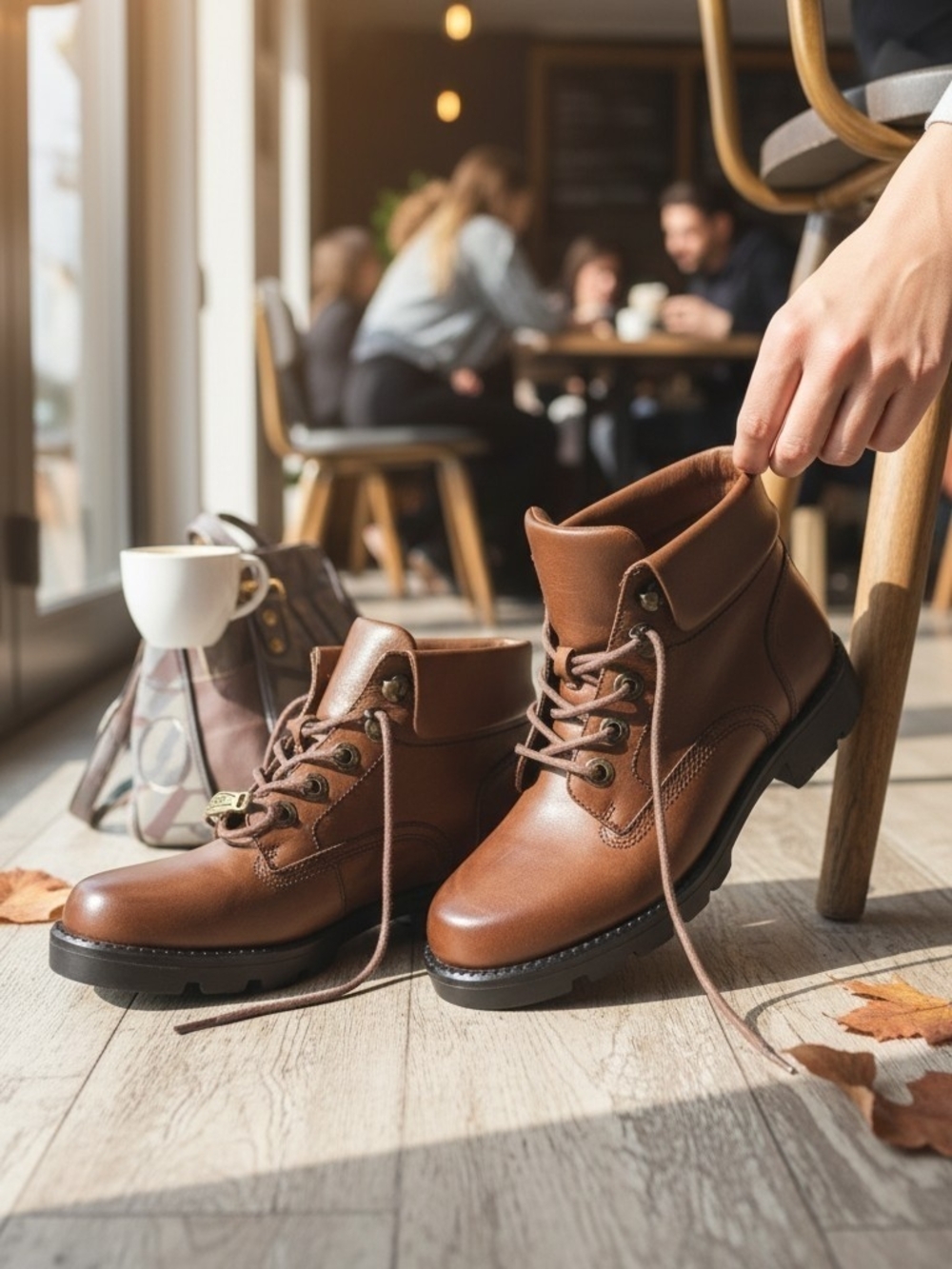 Earth Shoes Brown Leather Ankle Boots Village 2, Size 7.5